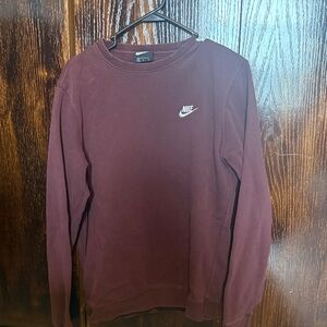 Nike Men's Burgundy Crewneck Sweater